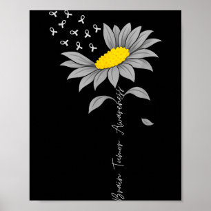 Poster Tumeur cérébrale sensibilisation tournesol ruban g