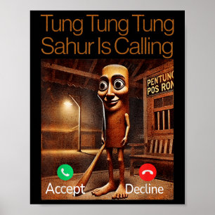 Poster Tung Tung Sahur Appelle Un Appel De Réponse Drôle