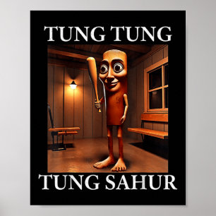 Poster Tung Tung Tung Sahur Italien Brainrot mème drôle
