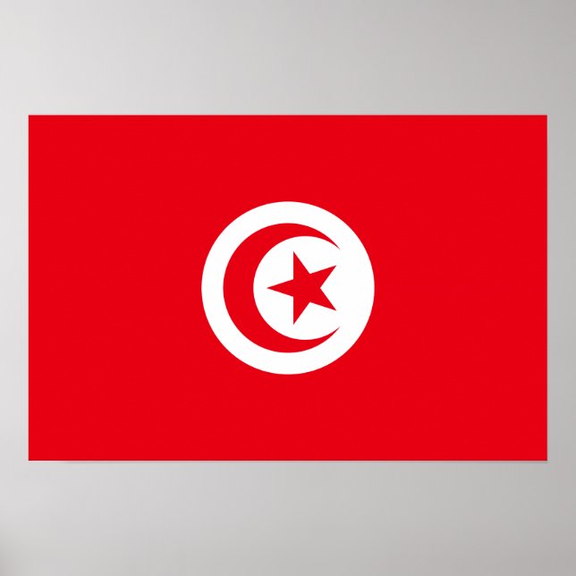 Poster Tunisie - Drapeau tunisien (Devant)