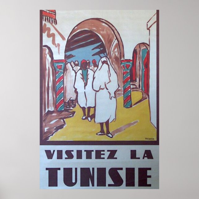 Poster Tunisie Vintage voyage tunisien (Devant)