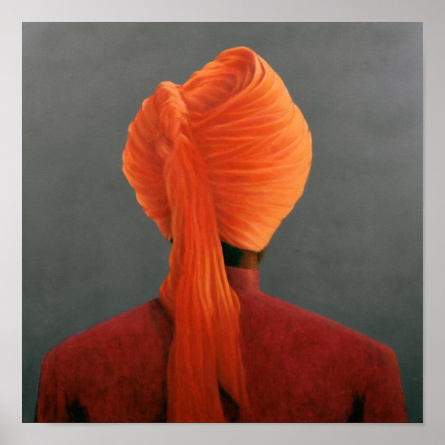 Poster Turban orange (Devant)