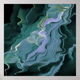 Poster Turbulence bleue Acrylique pour l'art Abstrait