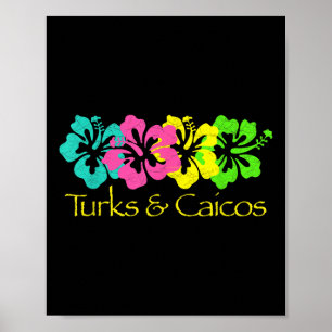 Poster Turc& Caicos Travel Surf & Beach Tee Shi