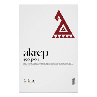 Poster turc Motif Akrep (Scorpion)