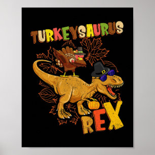 Poster Turkeysaurus Rex Turquie Dinosaure Thanksgiving To