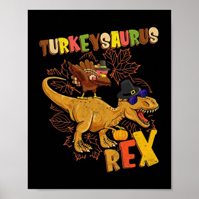 Poster Turkeysaurus Rex Turquie Dinosaure Thanksgiving To (Devant)