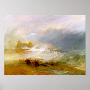 Poster Turner - Bateau à vapeur assistant un navire au la