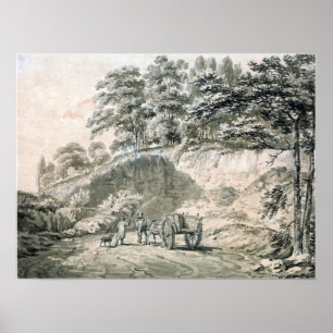 Poster Turner - Homme avec cheval et chariot entrant dans