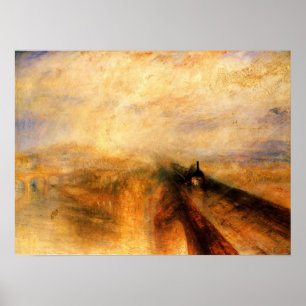 Poster Turner - Pluie à vapeur et vitesse Great Western R