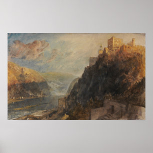 Poster Turner - Rheinfels vue de Katz et Goarshausen