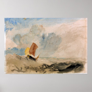 Poster Turner - Sea Piece Rough Sea Avec Bateau De Pêche