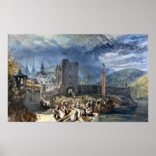 Poster Turner - Vue de Boppart avec personnages