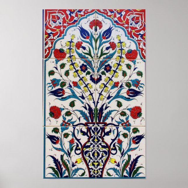 Poster Turquie ottomane vieil carreau arabesque (Devant)