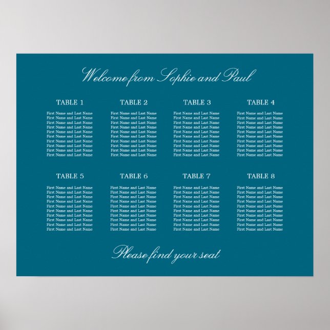 Poster Turquoise 8 Mariage de table (Devant)