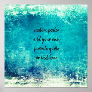 Poster turquoise ajouter une citation peinte dessin en dé