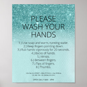 Poster Turquoise Blue Covid Health Safety Parties scintil