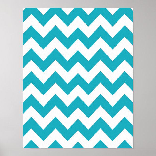 Poster Turquoise Bold Chevron (Devant)