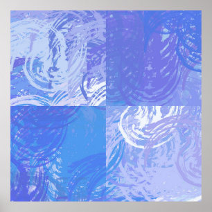 Poster Turquoise et violet Abstrait