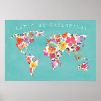 Turquoise Floral mondial brillant
