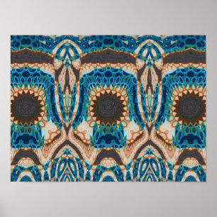 Poster Turquoise Gold Sun Southwestern Art
