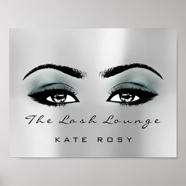 Poster Turquoise Grey Nom maquillage Artiste Beauté Studi (Devant)