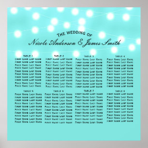 Poster Turquoise Moderne & Luminaires à Chaînes pour Sièg