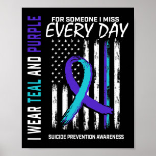 Poster Turquoise Purple Quelqu'Un Qui Me Manque Sensibili
