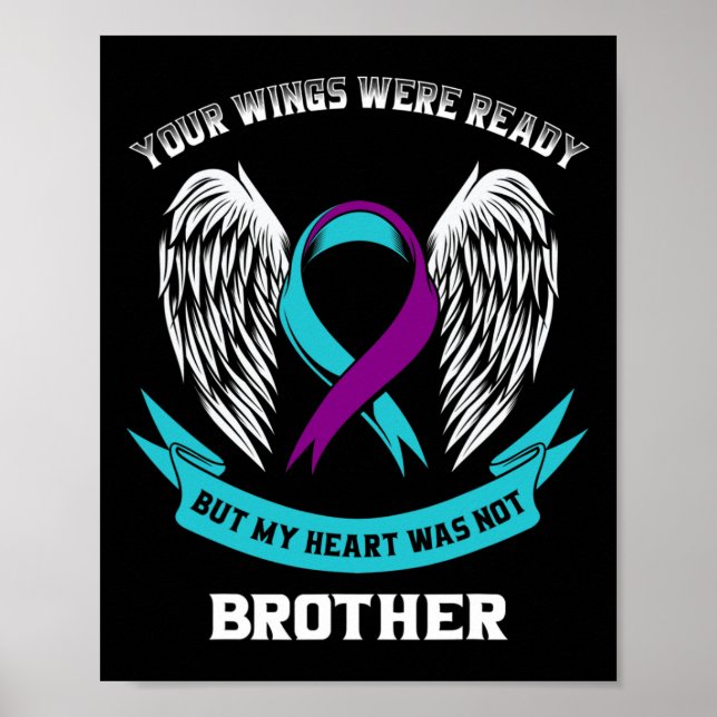 Poster Turquoise Purple Suicide Sensibilisation Frère Vos (Devant)