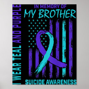 Poster Turquoise Violet Ruban Suicide Sensibilisation Ind