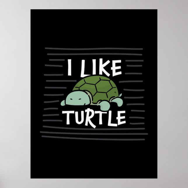 Poster Turtle Lover | J'Aime Les Tortues (Devant)