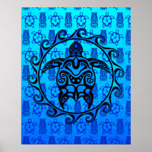 Poster Turtle Sun