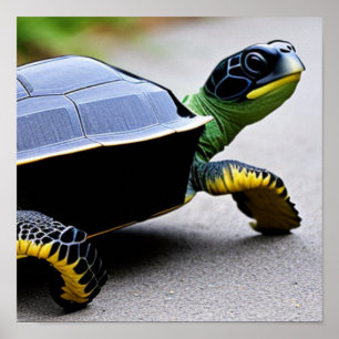 Poster Turtle with Metal Shell Concept Art