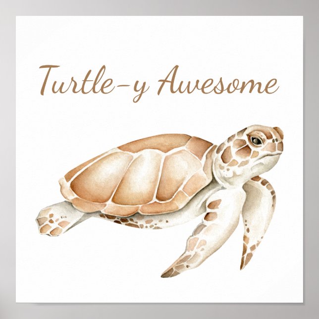 Poster Turtley Awesome Sea Turtle Ocean Sea Animal Art (Devant)