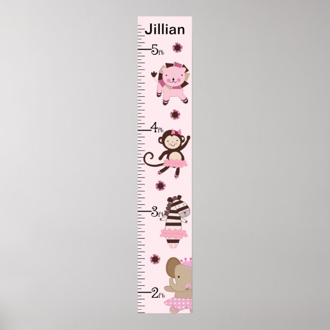 Poster Tutu Cute Ballet Animaux Graphique de croissance G (Devant)