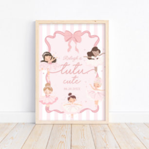 Poster Tutu Cute Girls 2nd Ballerina Anniversaire Bienven