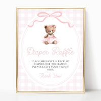 Tutu Rose Ours en Peluche Baby Shower Tirage Couch