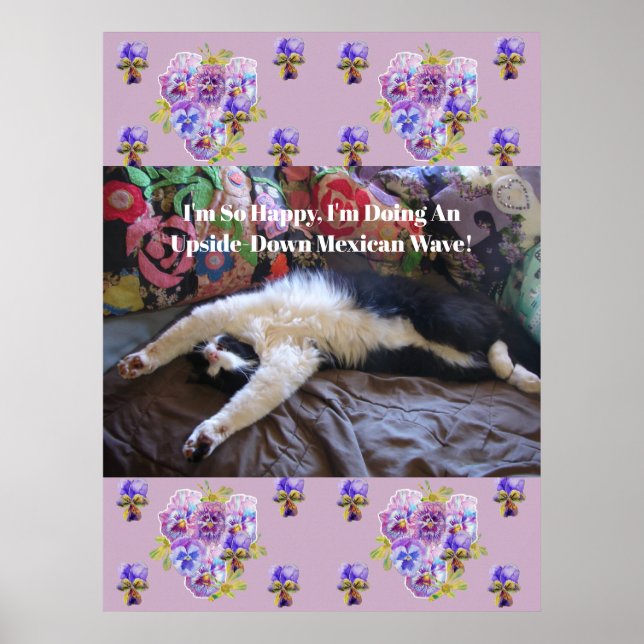 Poster Tuxedo Cat Funny Cute faire une citation d'onde me (Devant)