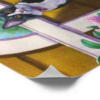 Poster Tuxedo Chat sur l'échelle