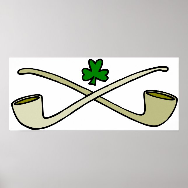 Poster Tuyaux et shamrock (Devant)