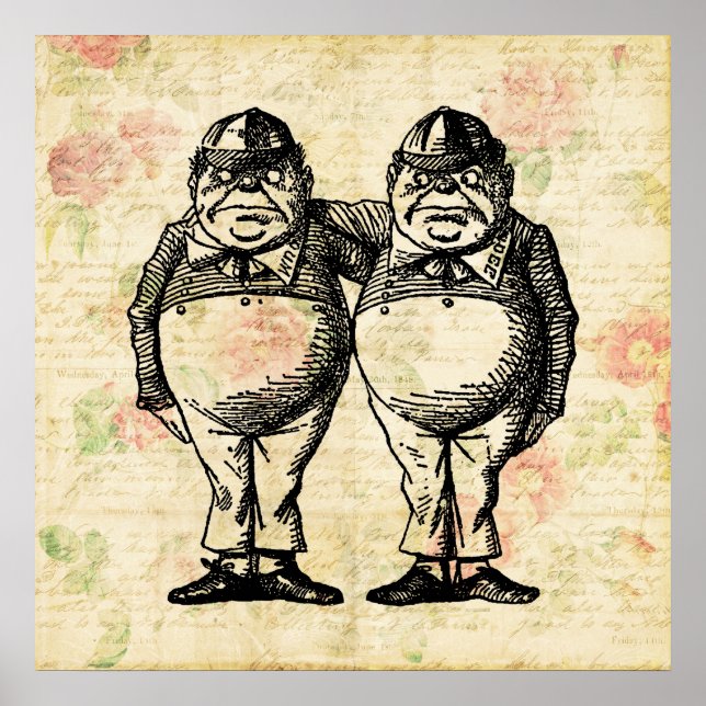 Poster Tweedledee and Tweedledum Alice à Wonderland (Devant)