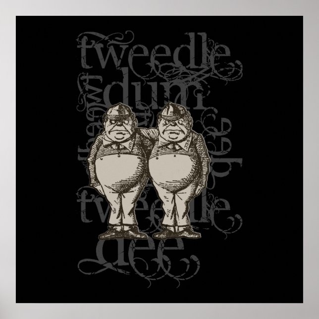 Poster Tweedledum & Tweedledee Grunge (Figure unique) (Devant)
