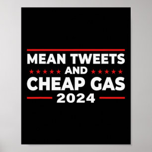 Poster Tweets Et Gaz Bon Marché Drôle Donald Trump 2024 E