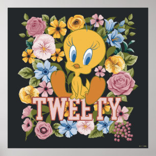 Poster TWEETY™ Broderie Florale Graphique