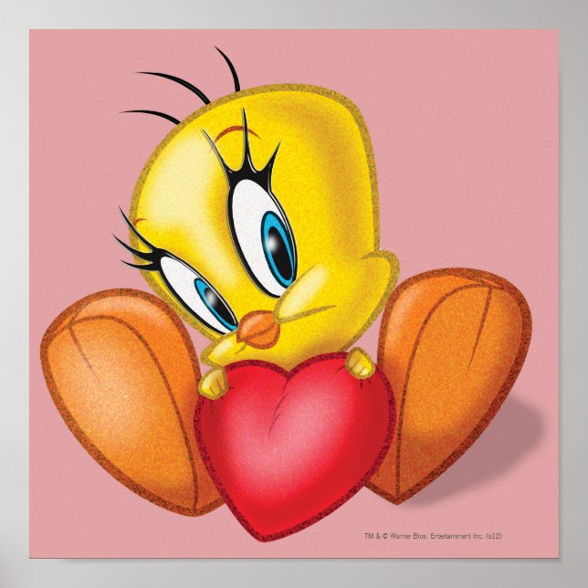 Poster Tweety tenant un cœur (Devant)