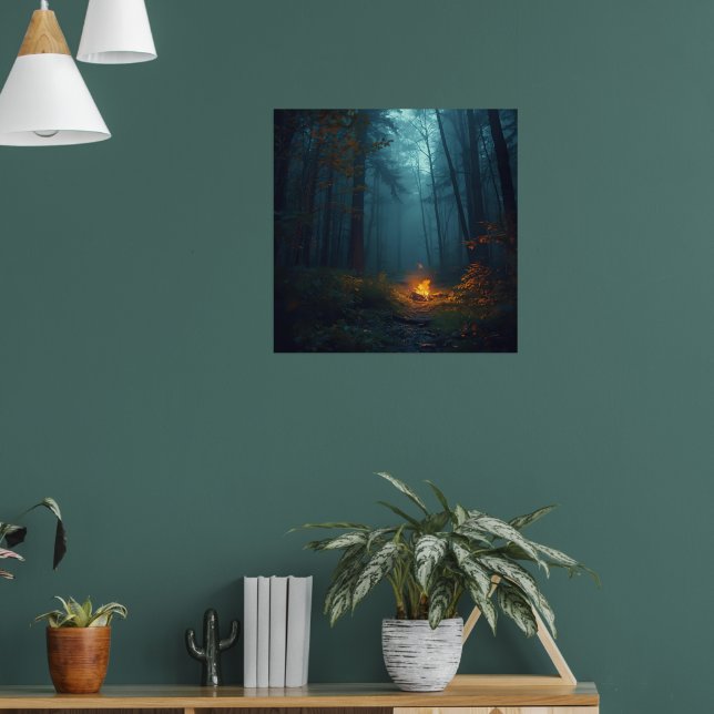 Poster Twilight Campfire – Mystical Forest Art Print (Salon 1)