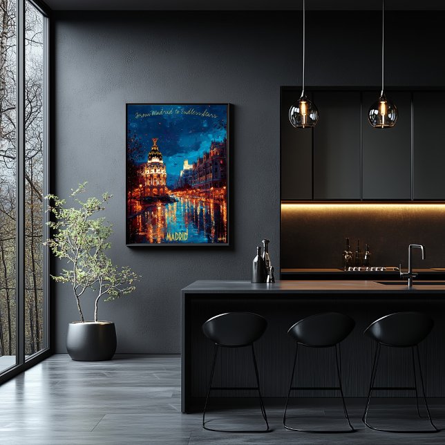 Poster Twilight Dreams de Madrid - Paysage urbain à Dusk (Créateur téléchargé)