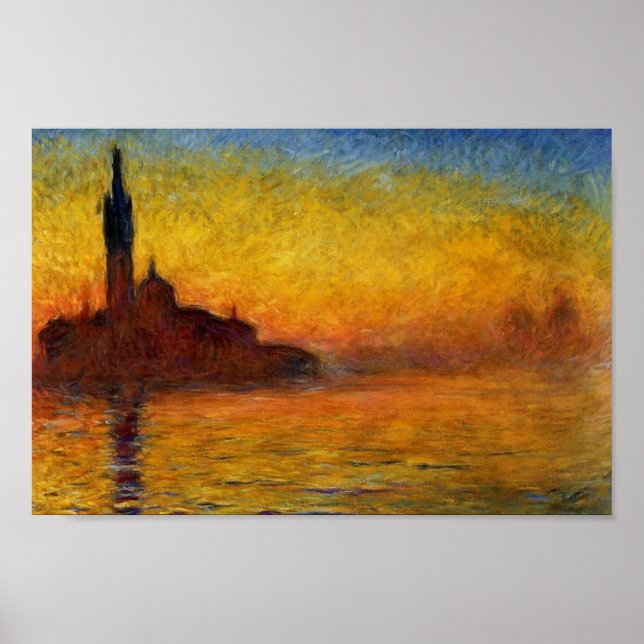 Poster Twilight, Venise par Claude Monet (Devant)