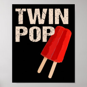 Poster Twin Pop Shirt Cadeau Pour Grand-Père Twins Papa P