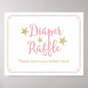 Poster Twinkle Little Star Baby shower RaffleSign